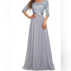 Ever pretty Sparkling Gray Women’s Dress
